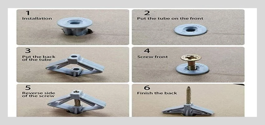 plastic toggle expansion drywall anchor installation